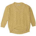 Zara Womens V-Neck Jumper Sweater UK 14 Medium Yellow