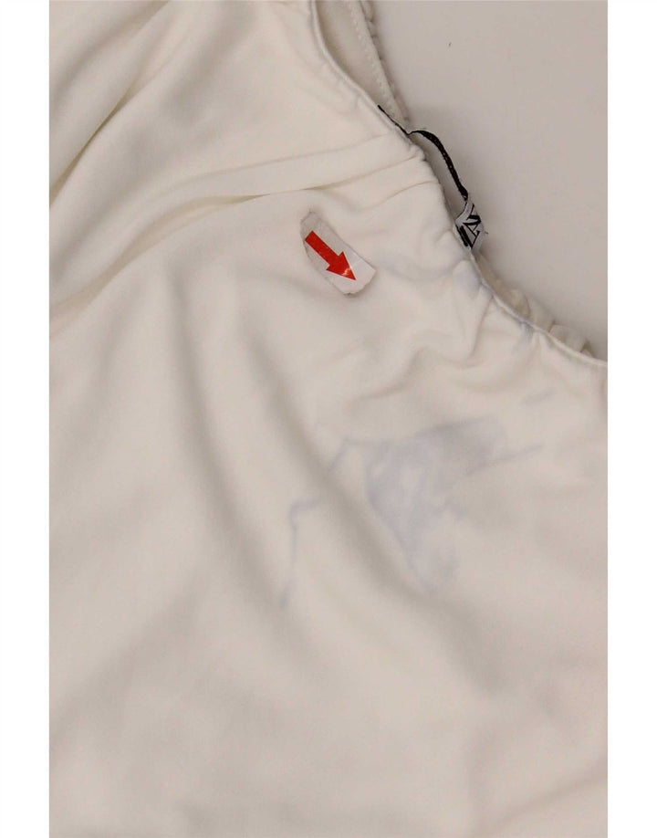 Zara Womens Sleeveless Crop Top UK 12 Medium White Polyester