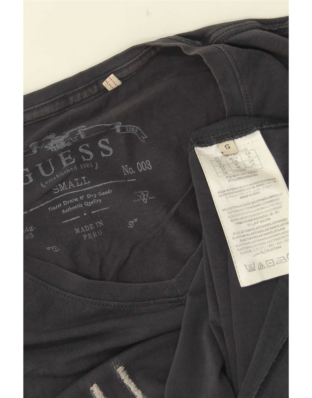 Guess Mens Graphic T-Shirt Top Small Grey Cotton
