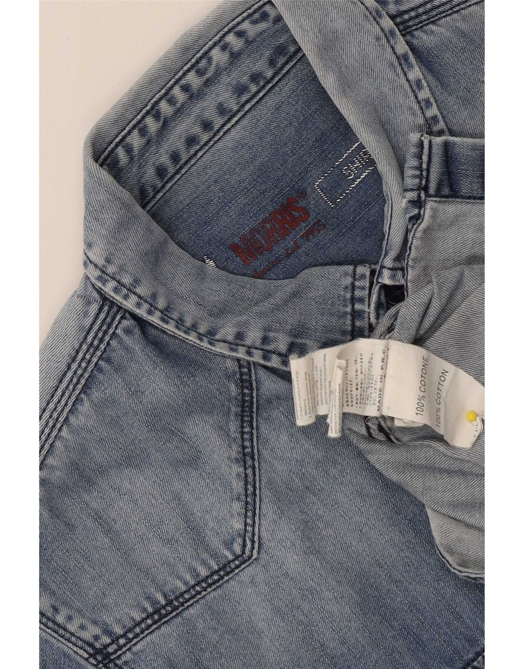 Morris Mens Denim Shirt Large Blue Cotton