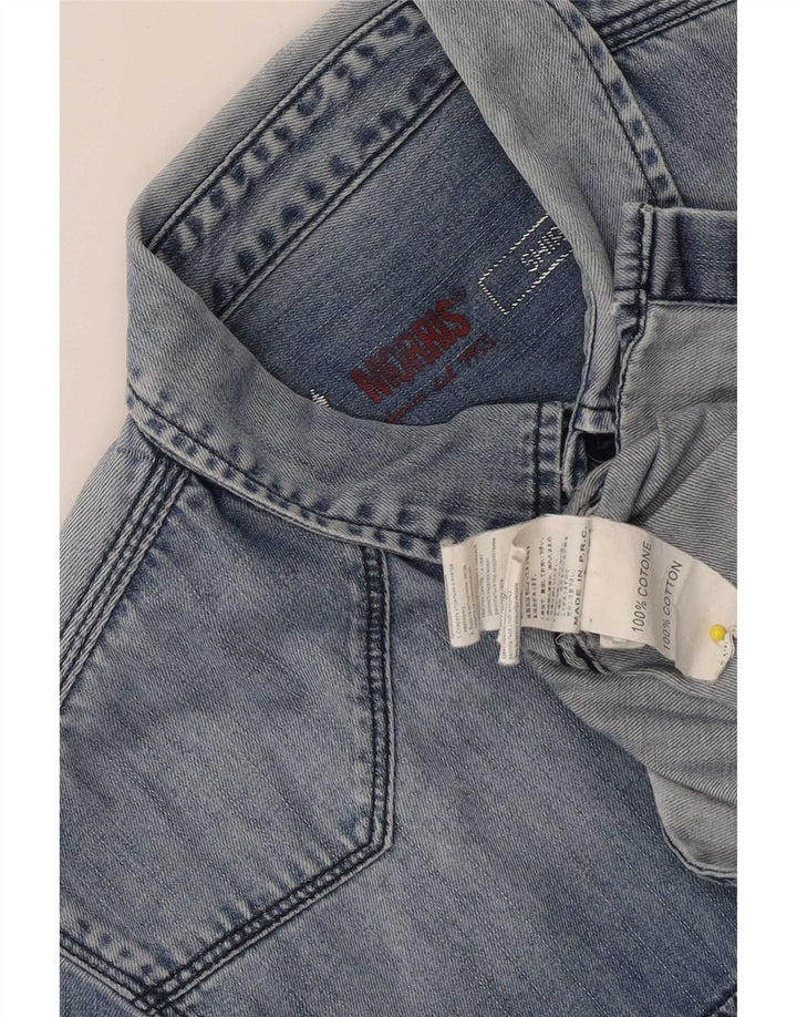 Morris Mens Denim Shirt Large Blue Cotton