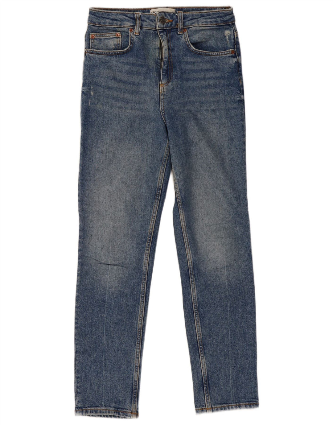 Zara Womens Distressed Slim Jeans EU 34 2XS W24 L28 Blue