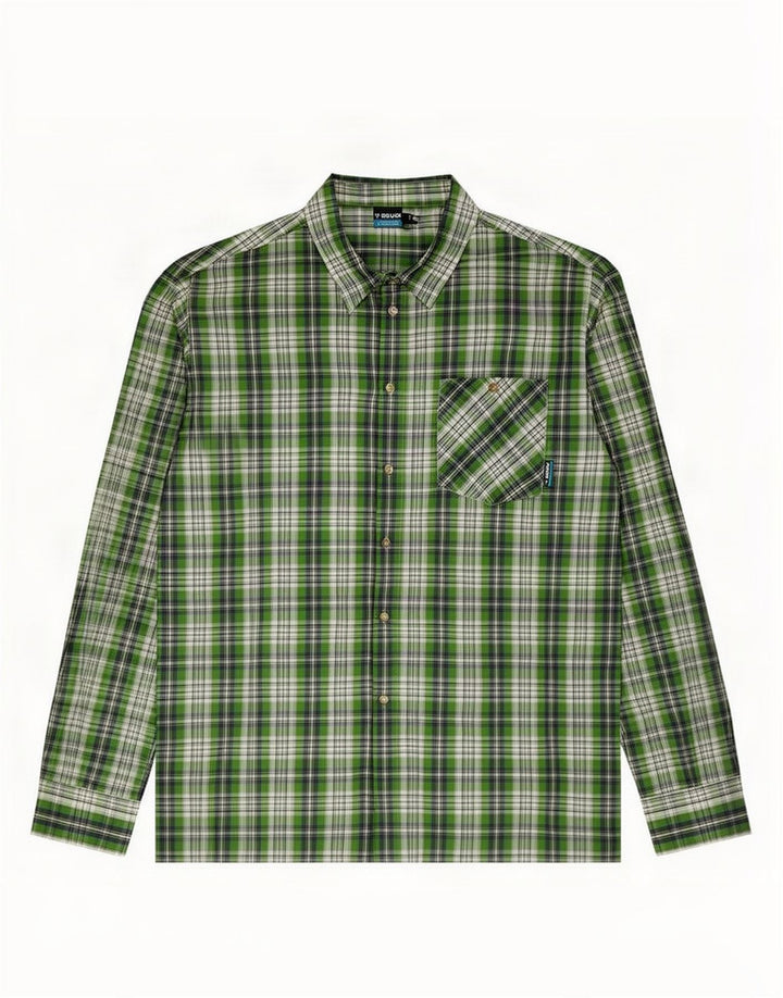 Brugi Mens Shirt 2XL Green Check Polyester