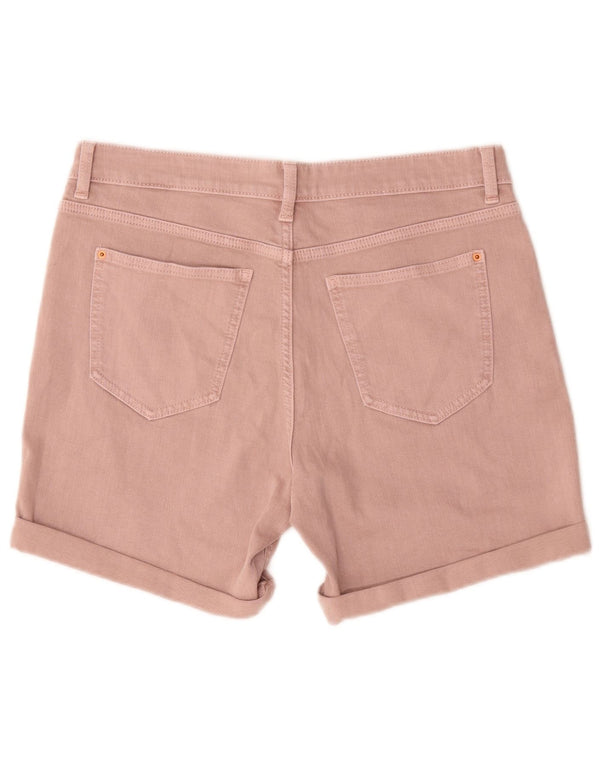 Marks & Spencer Womens Denim Shorts UK 12 Medium W30 Pink Cotton