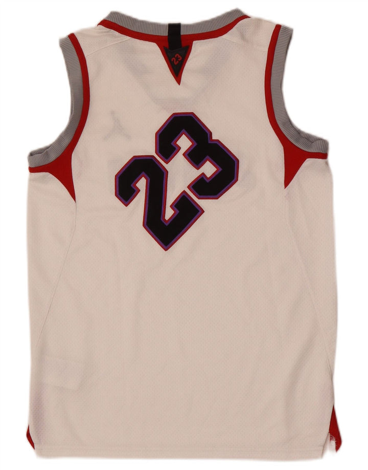 Jordan Boys Graphic Vest Top 12-13 Years Large White Colourblock Polyester