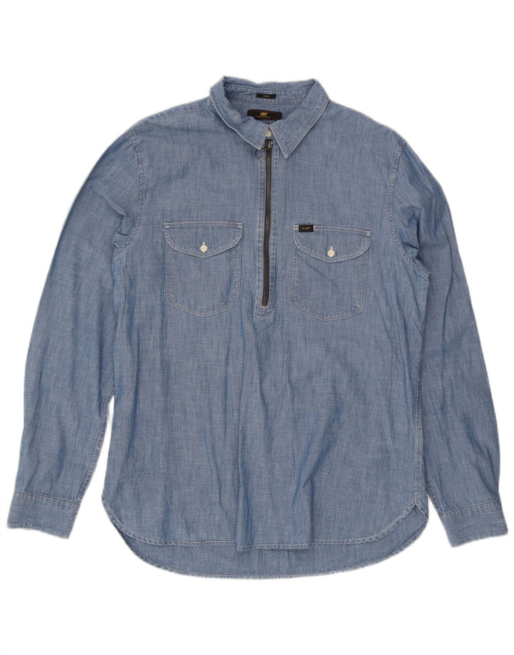 Lee Mens Indigo Regular Fit Pullover Shirt Medium Blue
