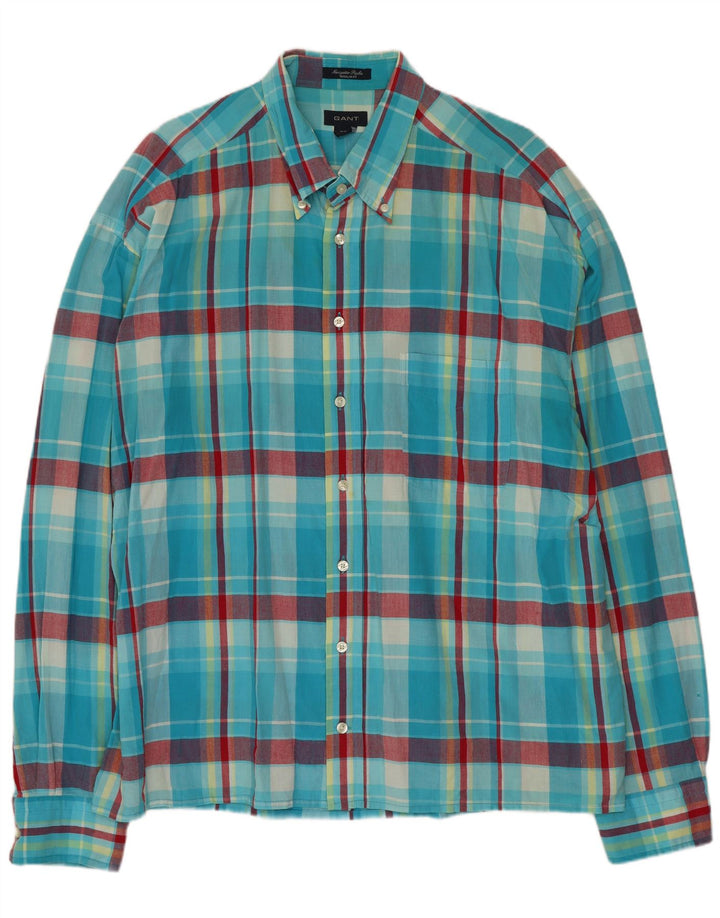 GANT Mens Regular Fit Shirt 2XL Blue Check Cotton