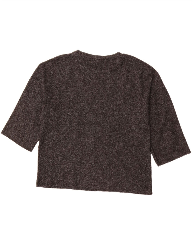 ZARA Womens Oversized 3/4 Sleeve Crew Neck Jumper Sweater UK 10 Small Grey Vintage Zara and Second-Hand Zara from Messina Hembry 