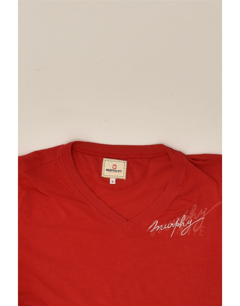 MURPHY & NYE Womens Graphic T-Shirt Top UK 10 Small Red Cotton | Vintage Murphy & Nye | Thrift | Second-Hand Murphy & Nye | Used Clothing | Messina Hembry 