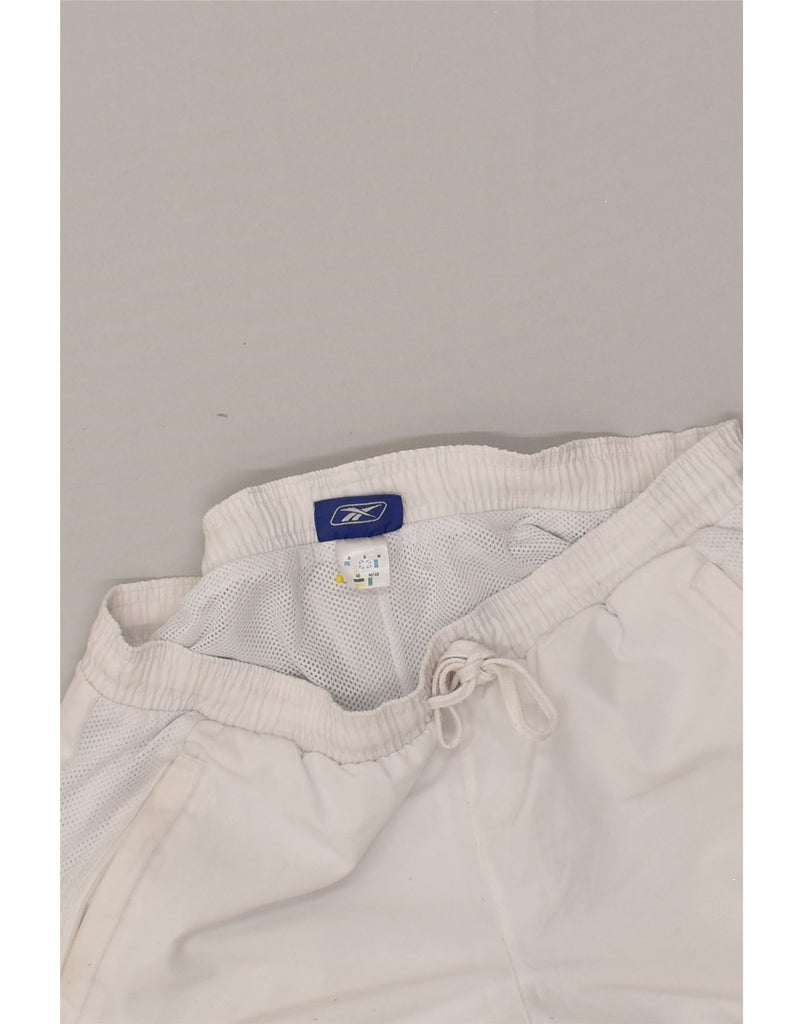 REEBOK Mens Sport Shorts Small White Polyester | Vintage Reebok | Thrift | Second-Hand Reebok | Used Clothing | Messina Hembry 