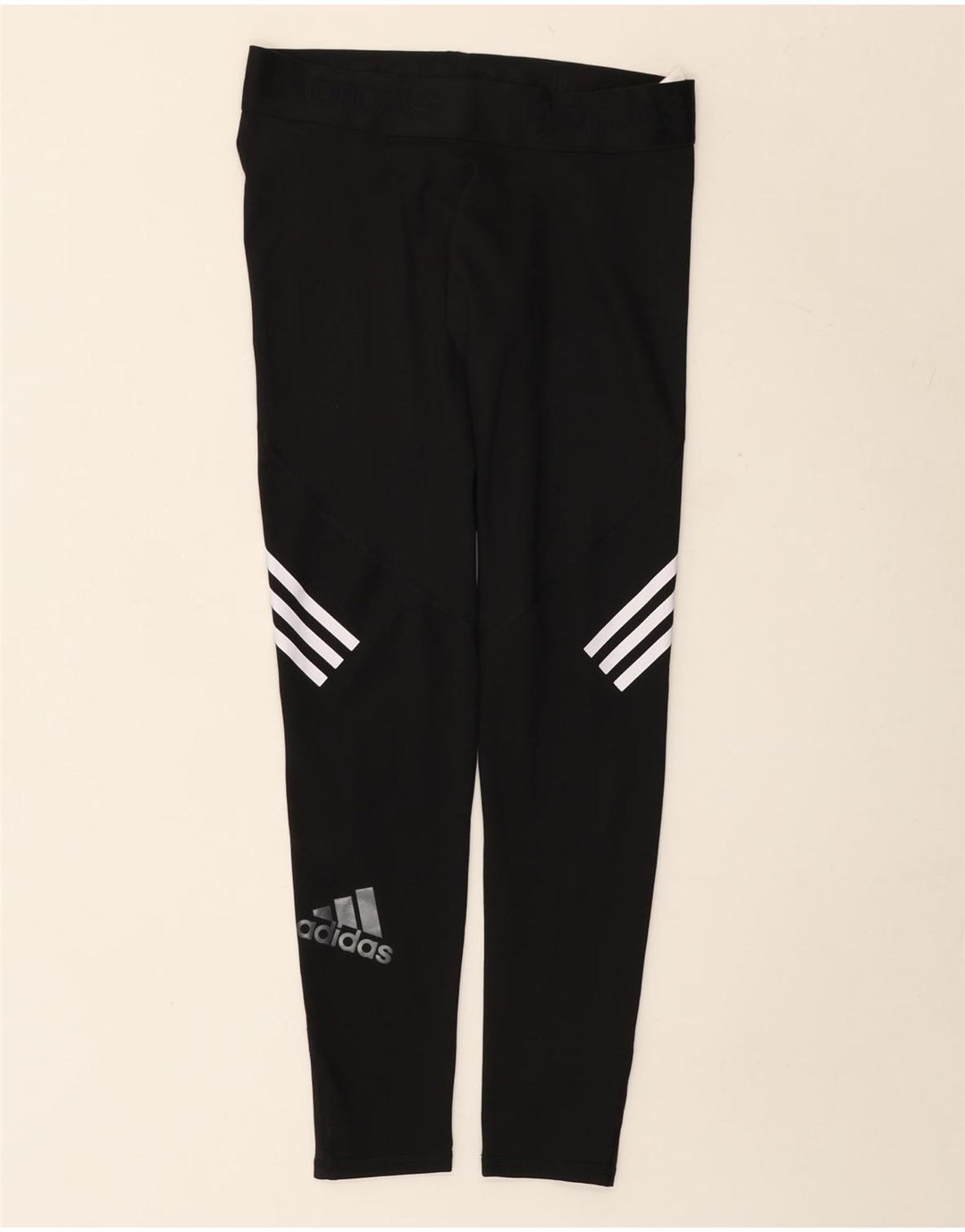 Adidas Womens Climacool Graphic Leggings UK 16 Large  Black Polyester