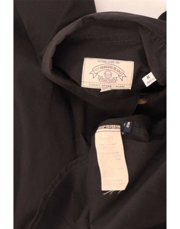 Armani Jeans Mens Shirt Medium Black Cotton