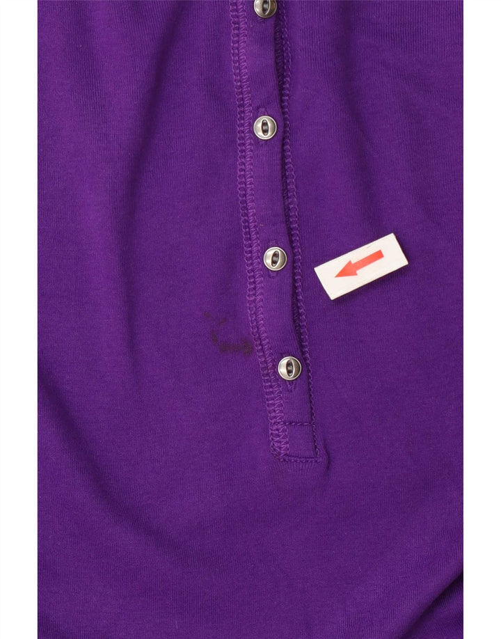 Chaps Womens Top Long Sleeve UK 18 XL Purple Check Cotton