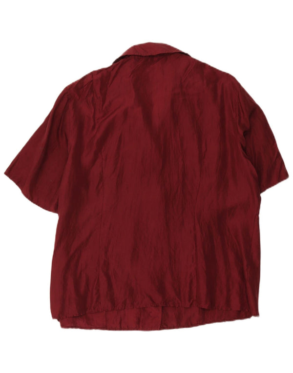 Marina Rinaldi Womens Short Sleeve Shirt Blouse Size 19 Small Burgundy