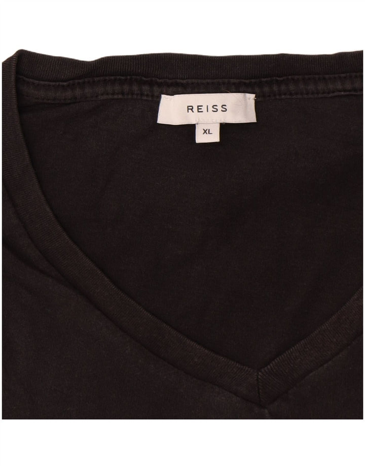 Reiss Mens T-Shirt Top XL Grey Cotton