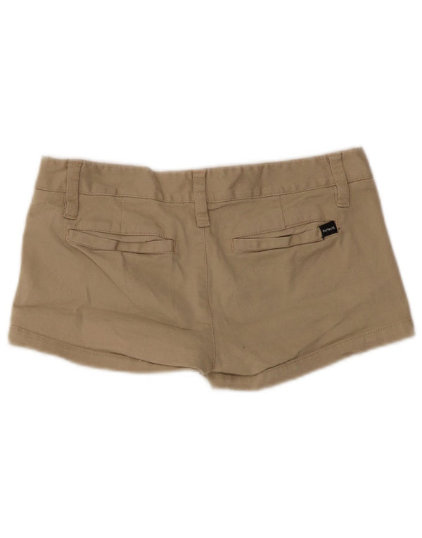 Hurley Womens Hot Pants US 3 Small W30 Beige Cotton