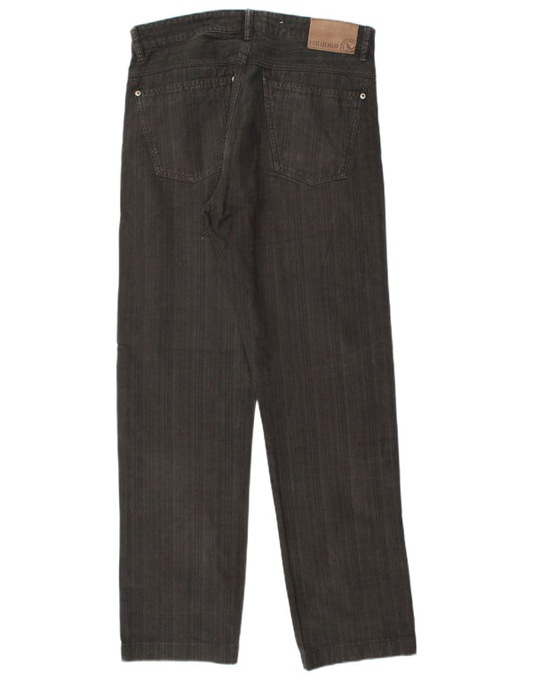 Navigare Mens Straight Casual Trousers IT 48 Medium W32 L31 Black Chevron