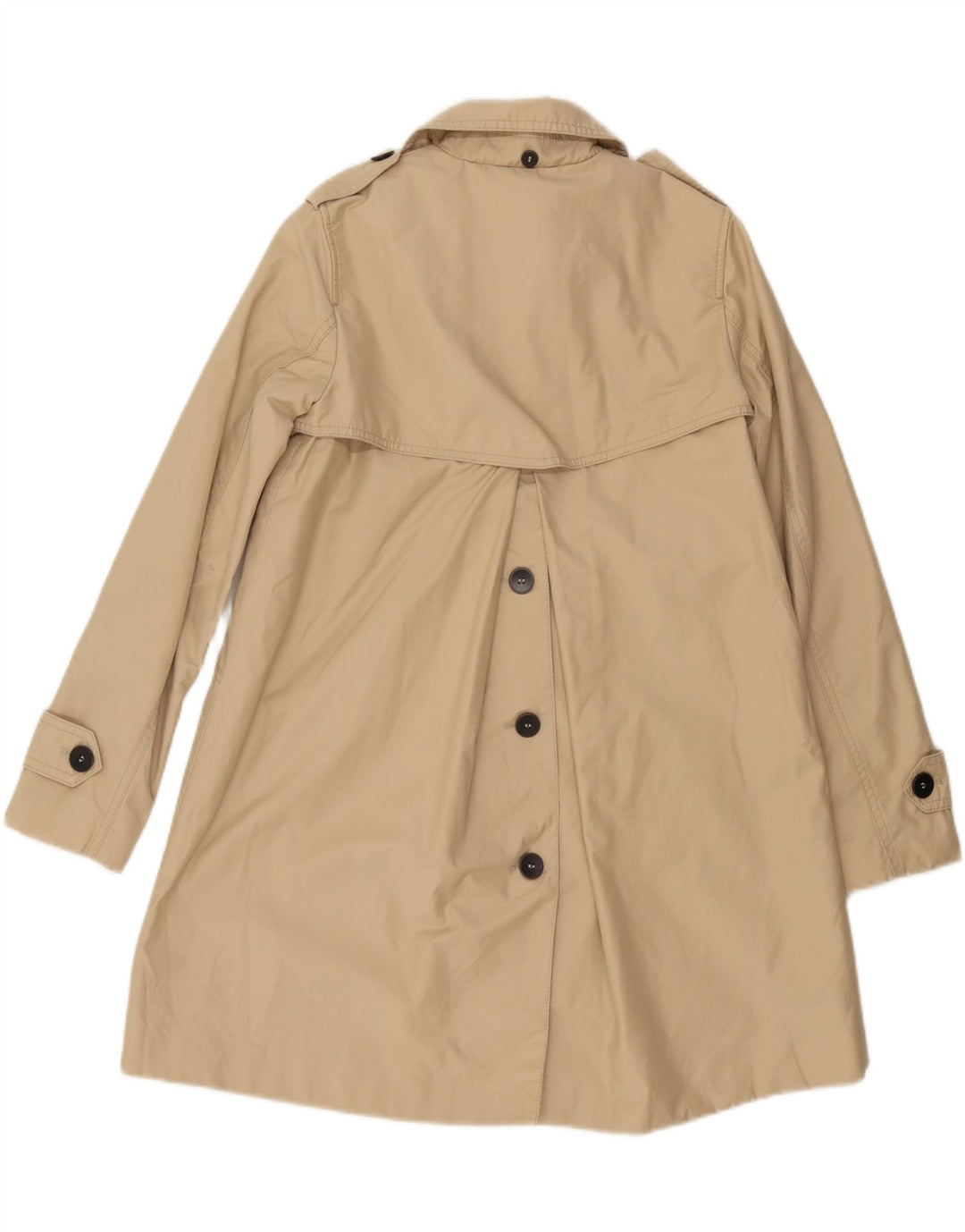Zara Womens Trench Coat UK 10 Small Beige Cotton