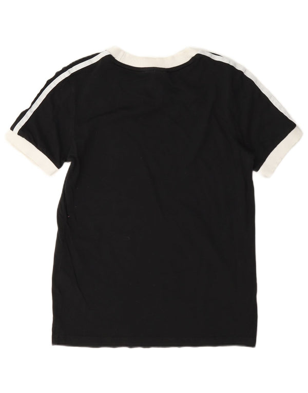 Adidas Womens Oversized T-Shirt Top UK 6 XS Black Colourblock Cotton