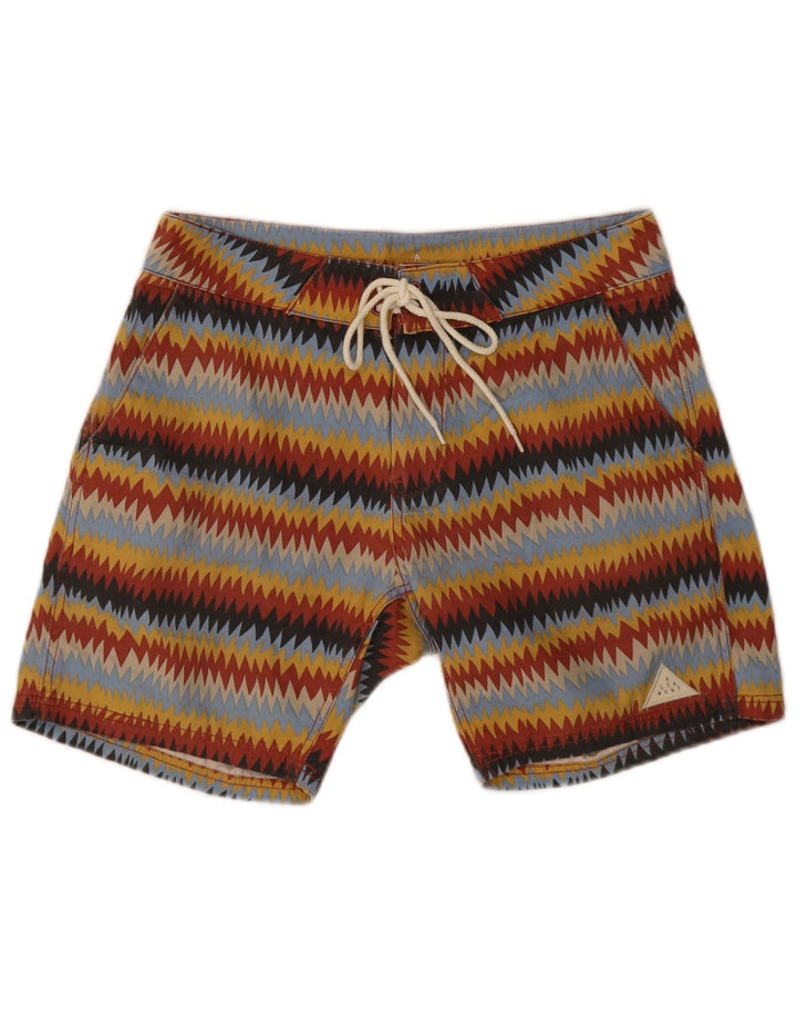 Vintage Mens Swimming Shorts Medium Multicoloured Striped