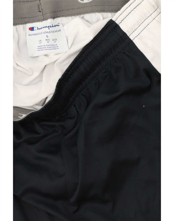 Champion Mens Sport Shorts Small Navy Blue Colourblock Polyester