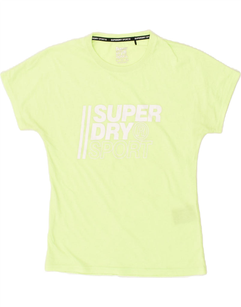 SUPERDRY Womens Graphic T-Shirt Top UK 8 Small Green Polyester | Vintage Superdry | Thrift | Second-Hand Superdry | Used Clothing | Messina Hembry 