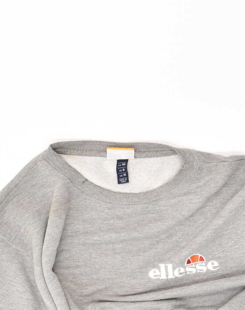 ELLESSE Womens Sweatshirt Jumper UK 10 Small Grey Cotton | Vintage Ellesse | Thrift | Second-Hand Ellesse | Used Clothing | Messina Hembry 