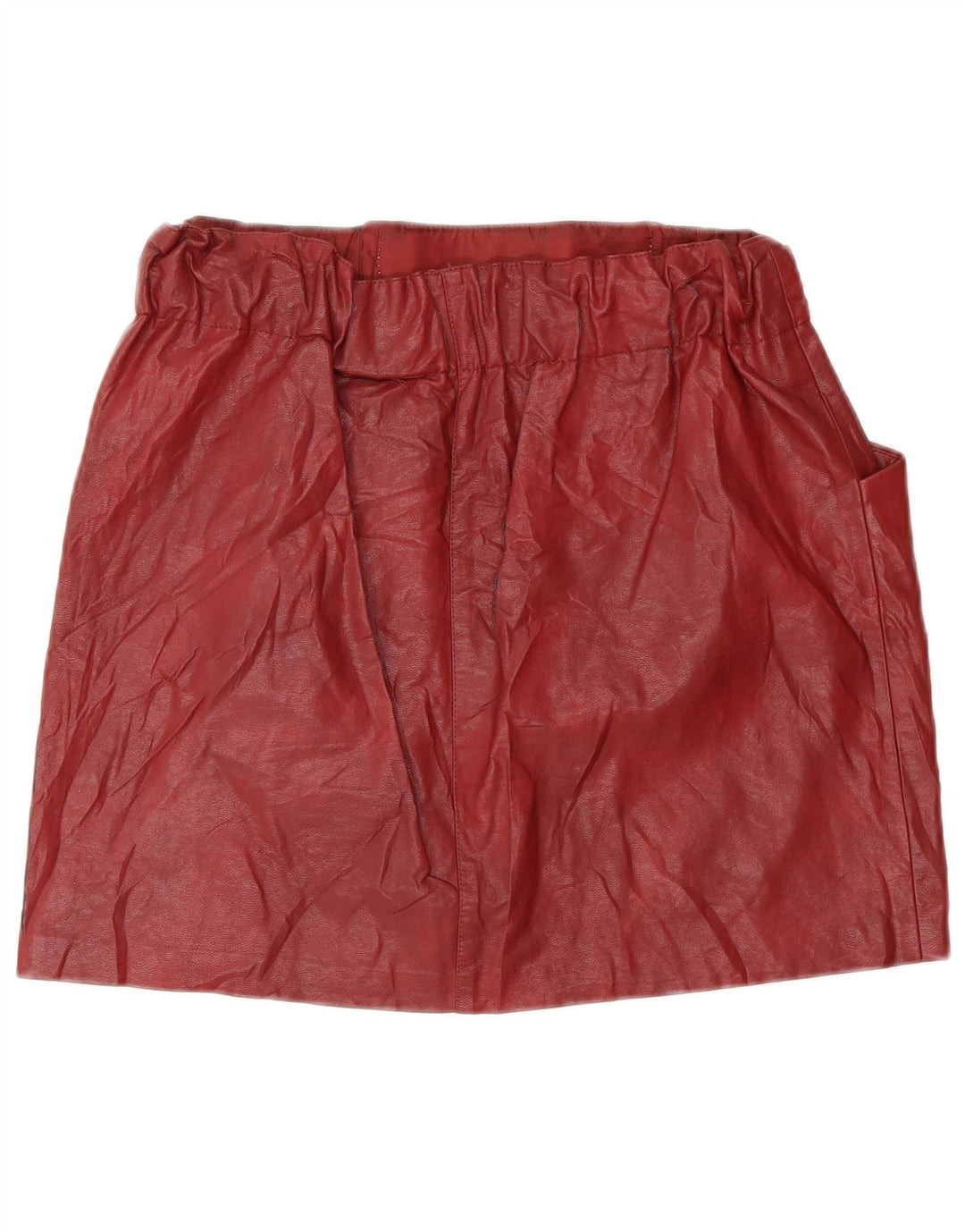 Zara Womens Leather Skirt Small W26  Burgundy
