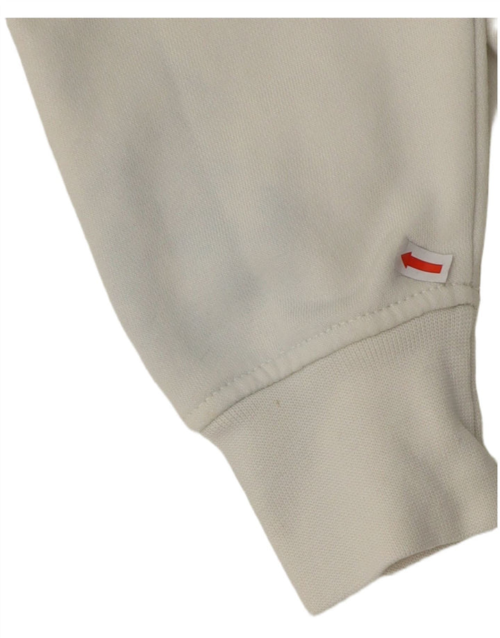 PULL & BEAR Mens Loose Fit Graphic Hoodie Jumper Small White Cotton