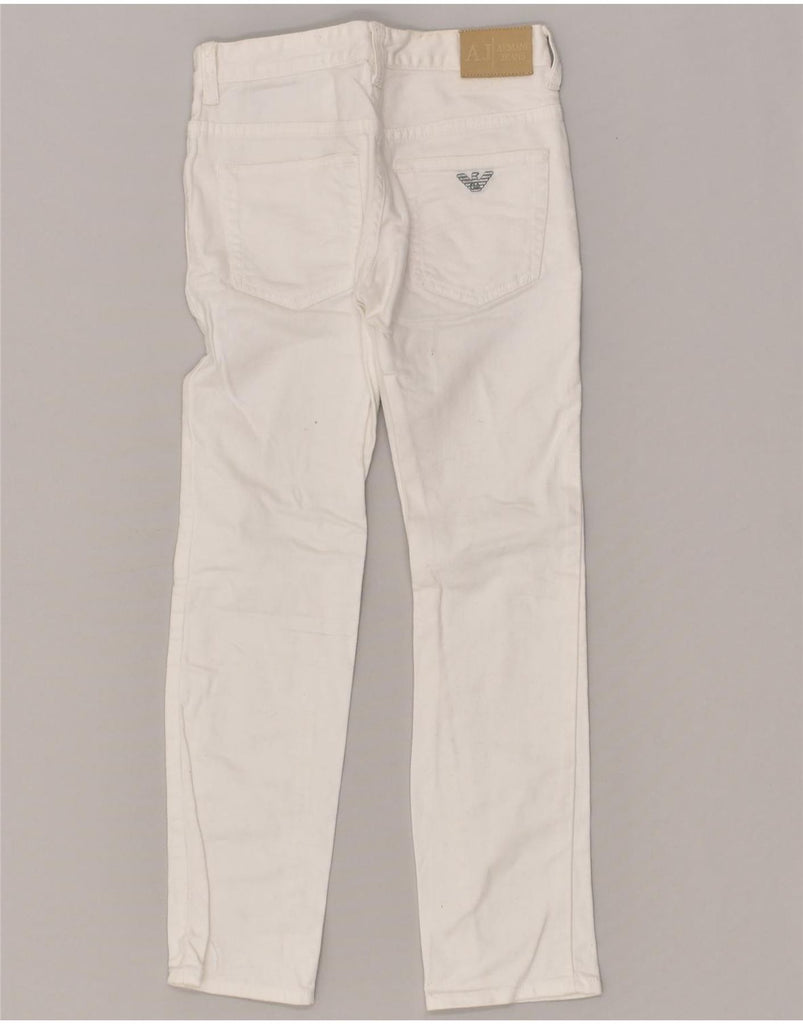 ARMANI Girls Straight Jeans 7-8 Years W24 L24 White Cotton | Vintage Armani | Thrift | Second-Hand Armani | Used Clothing | Messina Hembry 