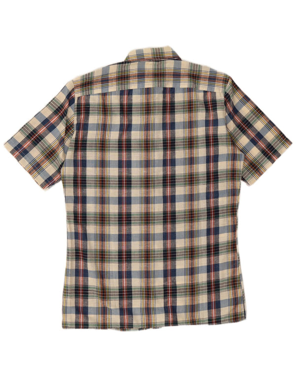 Vintage Mens Short Sleeve Shirt Medium Multicoloured Plaid