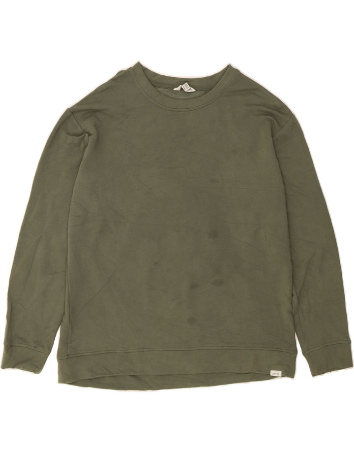 ORVIS Womens Sweatshirt Jumper UK 14 Medium Khaki Modal Vintage Orvis and Second-Hand Orvis from Messina Hembry 