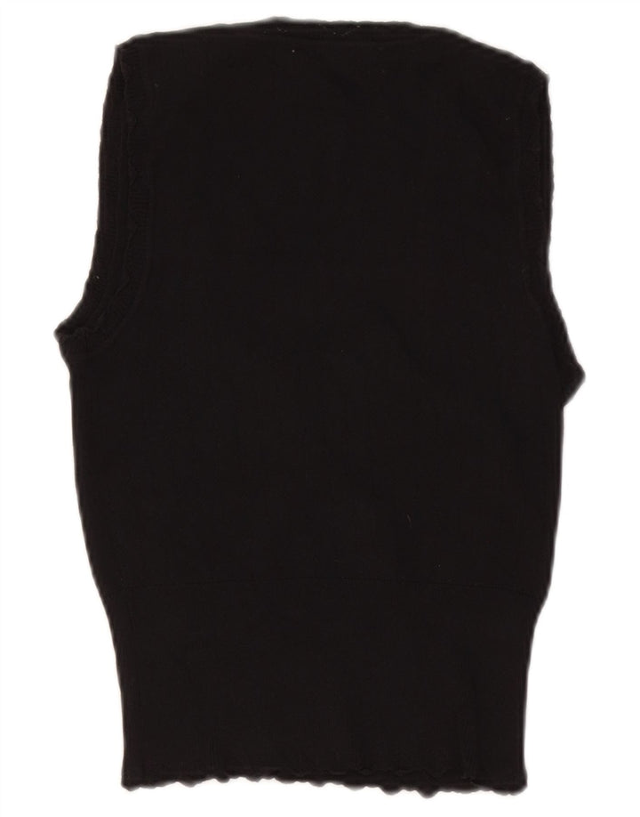 Zara Womens Crop Vest Tank Top UK 8 Small Black Viscose