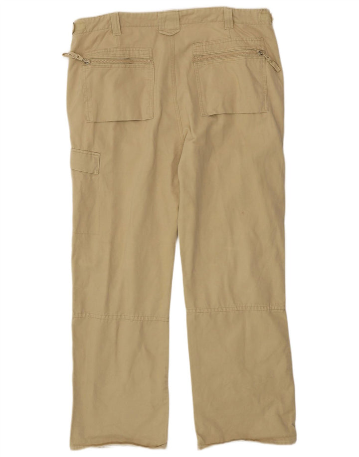 MC Joy Mens Straight Cargo Trousers IT 54 2XL W40 L29 Beige Cotton