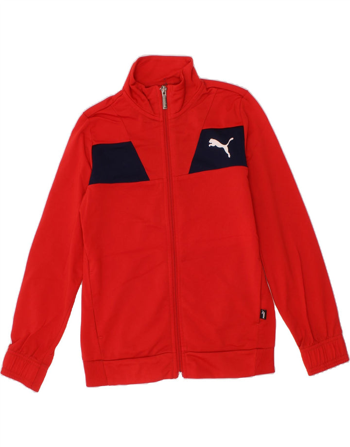 PUMA Boys Tracksuit Top Jacket 9-10 Years  Red Colourblock Polyester Vintage Puma and Second-Hand Puma from Messina Hembry 