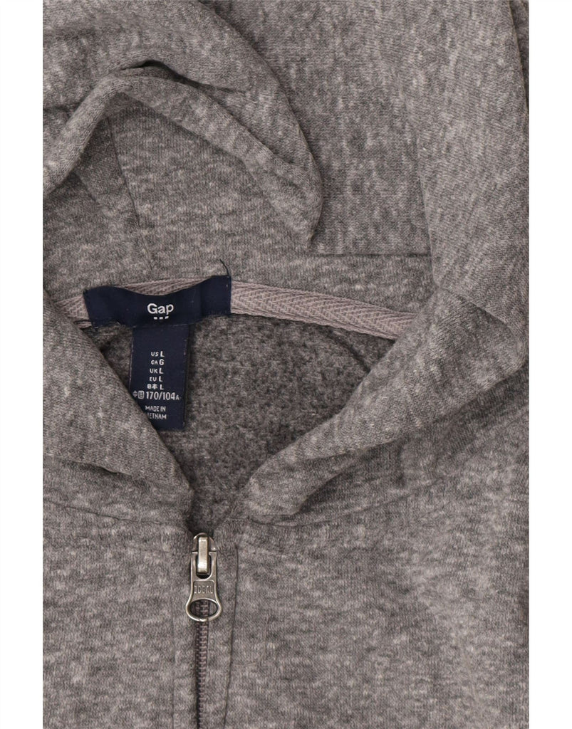 GAP Womens Graphic Zip Hoodie Sweater UK 16 Large Grey Cotton Vintage Gap and Second-Hand Gap from Messina Hembry 