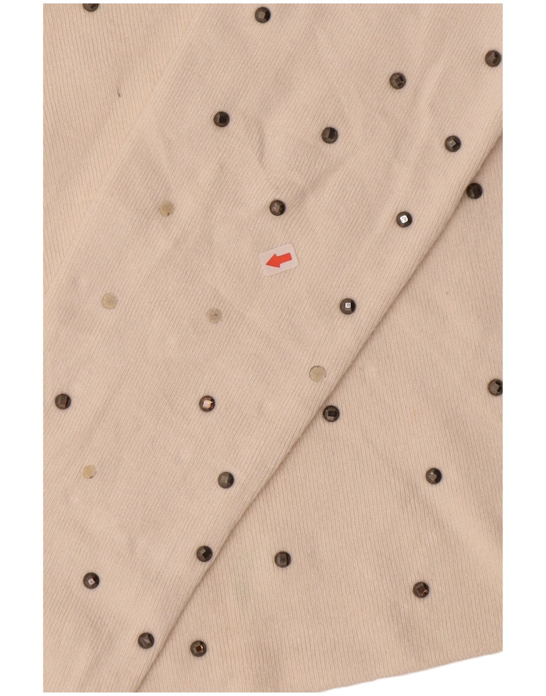 Zara Womens Top Long Sleeve UK 10 Small Off White Flecked Viscose