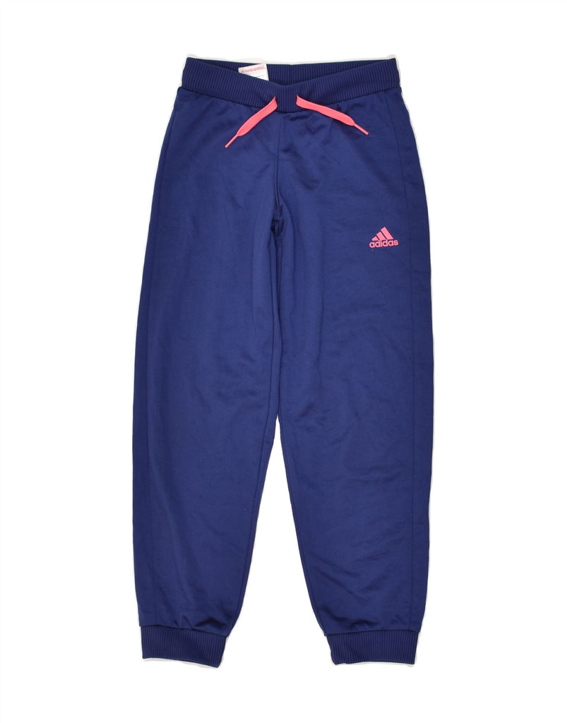 ADIDAS Girls Tracksuit Trousers Joggers 7-8 Years Navy Blue Polyester | Vintage Adidas | Thrift | Second-Hand Adidas | Used Clothing | Messina Hembry 