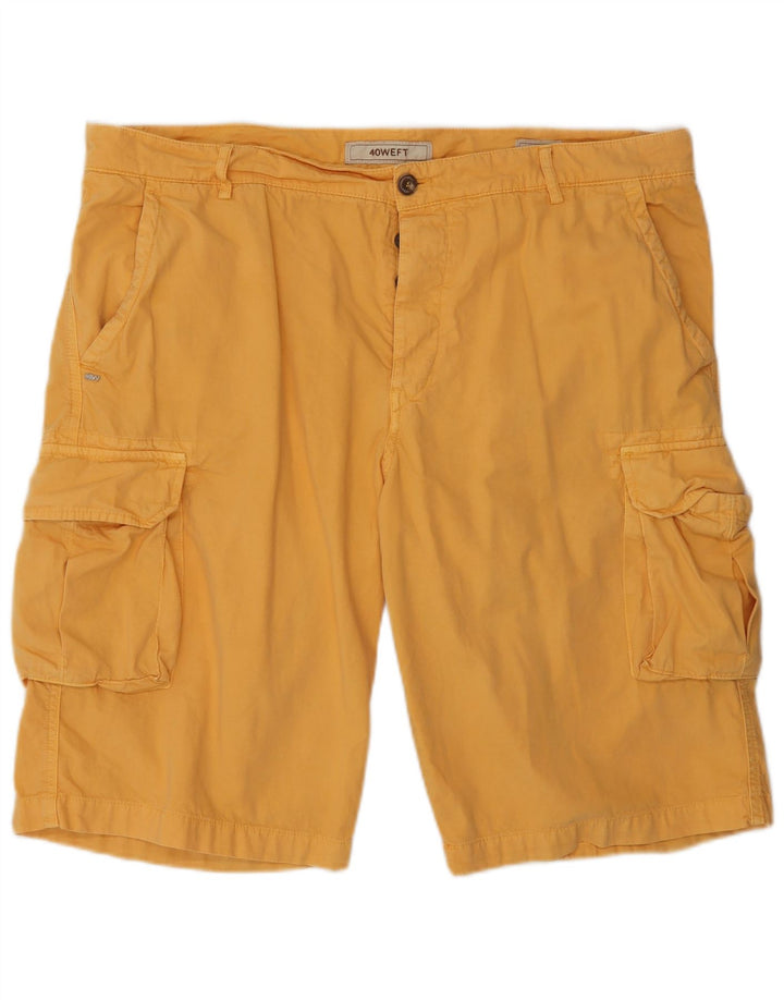40Weft Mens Cargo Shorts IT 56 3XL W40  Yellow Cotton