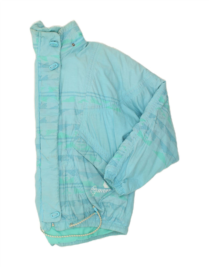 VINTAGE Womens Windbreaker Jacket UK 12 Medium Blue Striped Cotton | Vintage Vintage | Thrift | Second-Hand Vintage | Used Clothing | Messina Hembry 