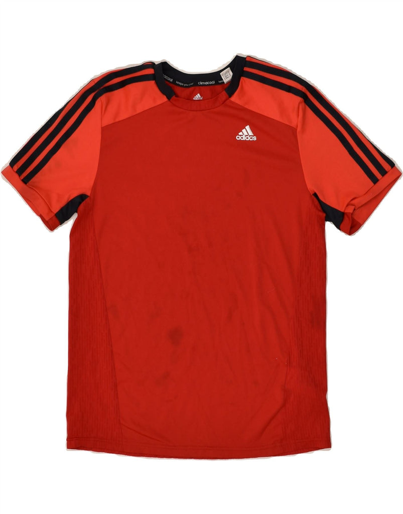 ADIDAS Boys Climacool T-Shirt Top 13-14 Years Red Polyester | Vintage Adidas | Thrift | Second-Hand Adidas | Used Clothing | Messina Hembry 