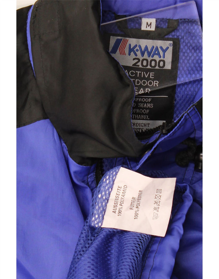 K-Way Mens Loose Fit Rain Jacket UK 38 Medium Blue Colourblock Polyamide