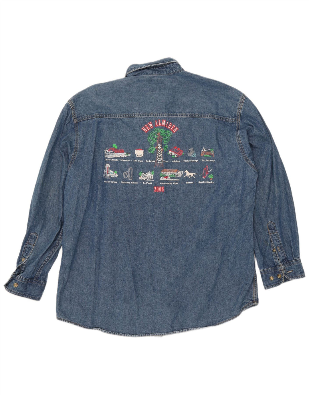 Lee Mens Graphic Denim Shirt Large Blue Cotton