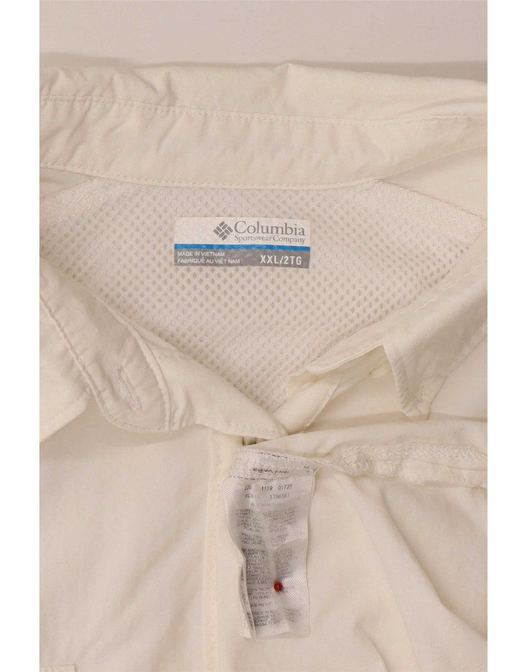 Columbia Mens Travel Shirt 2XL White Nylon