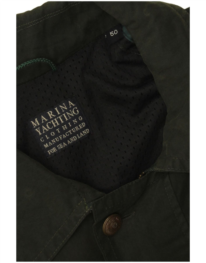 Marina Yachting Mens Utility Jacket IT 50 Large Green Cotton