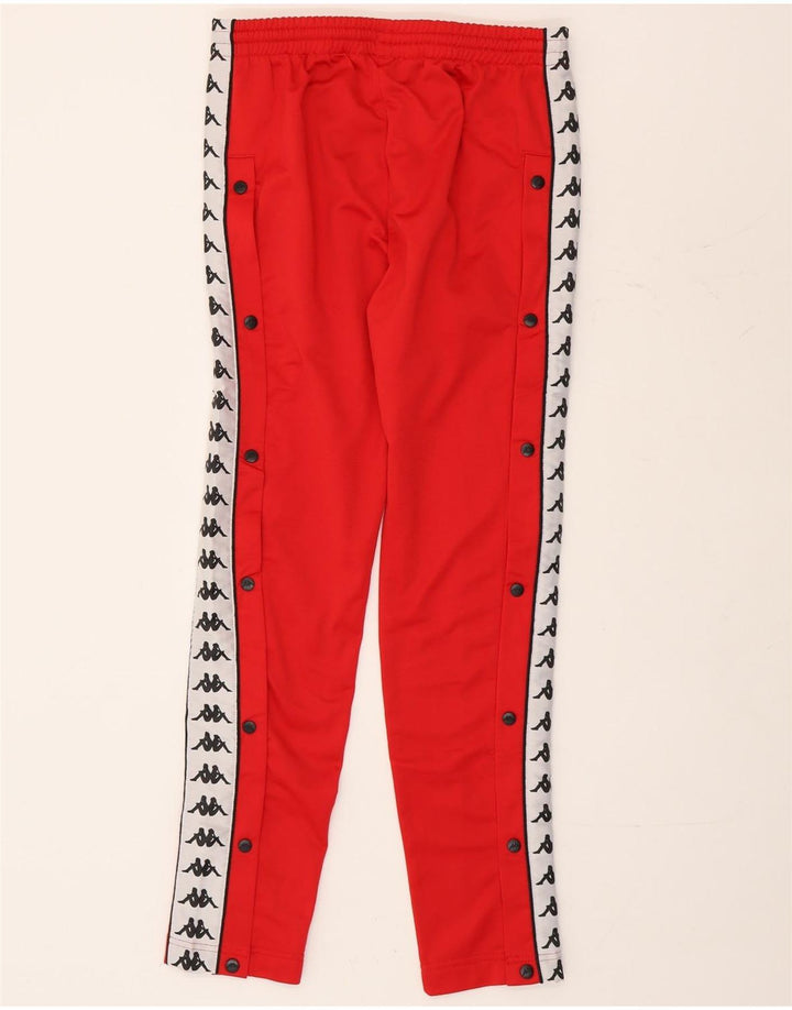 Kappa Mens Graphic Tracksuit Trousers Small  Red Colourblock Polyester