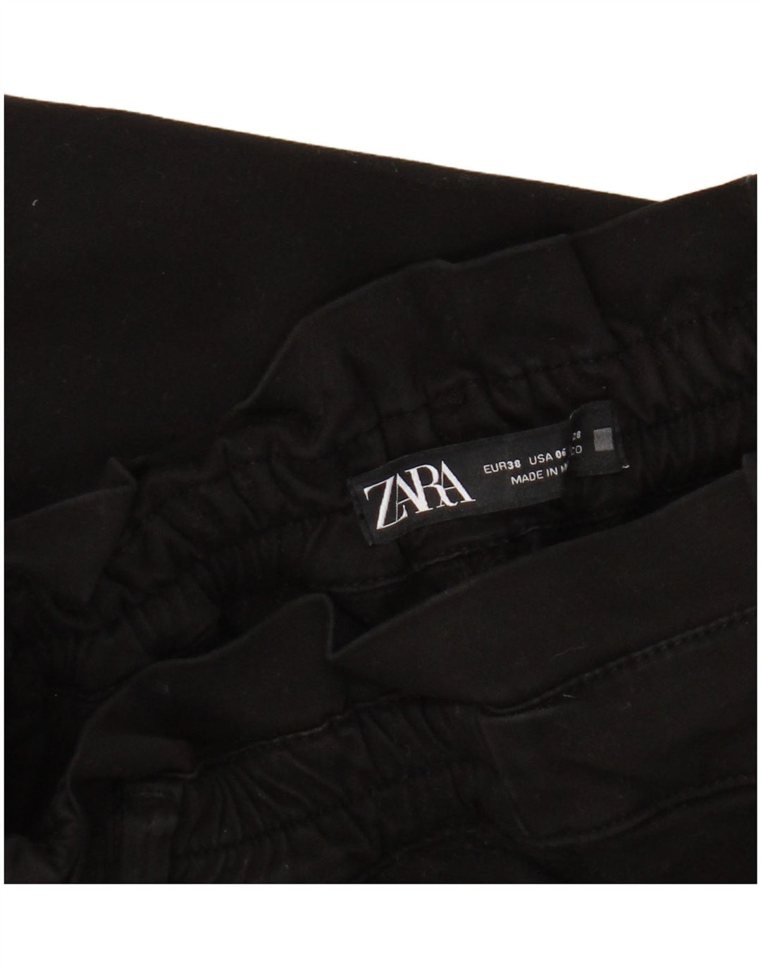Zara Womens Cropped Trousers EU 38 Small W28 L24 Black