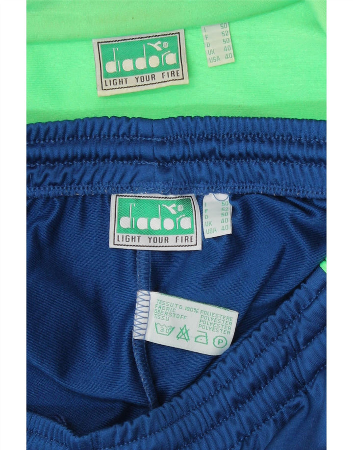 Diadora Mens Graphic Full Tracksuit UK 40 Medium Blue Colourblock Polyester