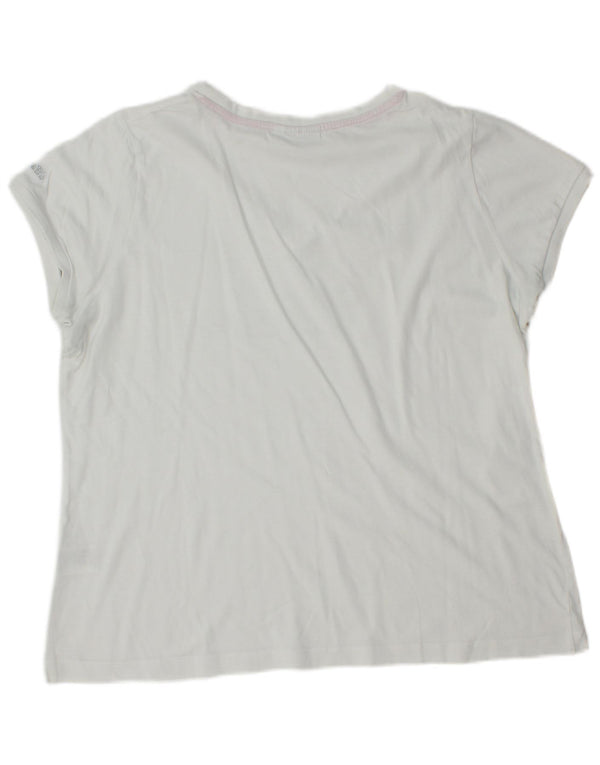 Ellesse Womens Graphic T-Shirt Top UK 20 2XL White Cotton