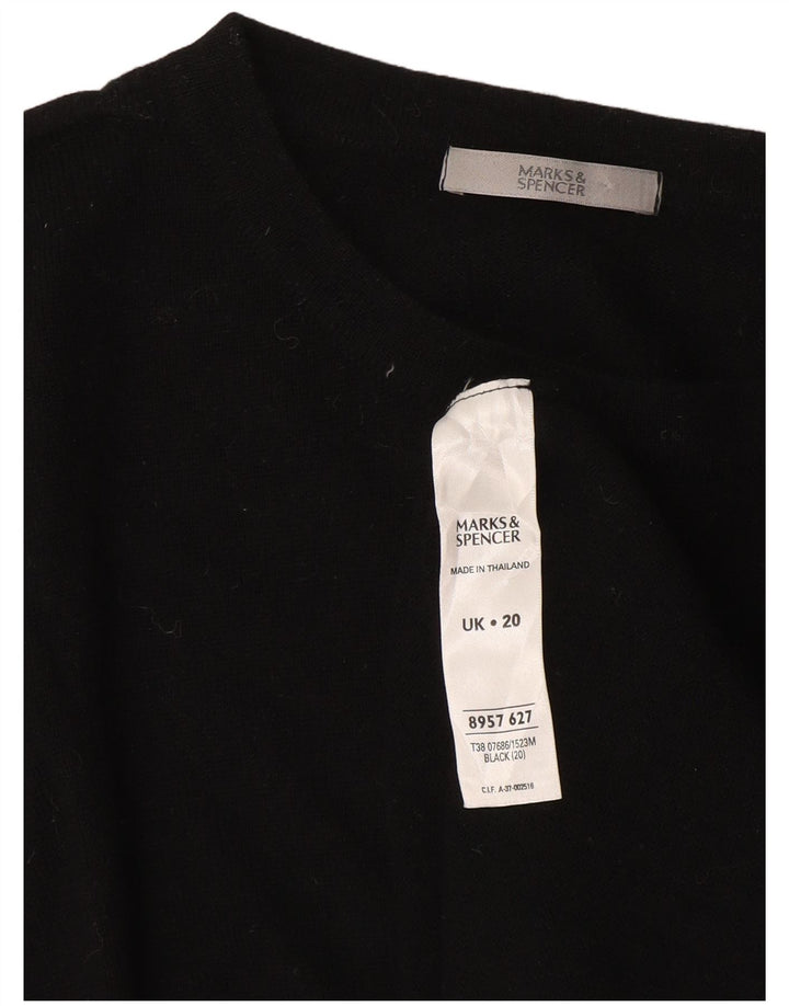 Marks & Spencer Womens Crew Neck Jumper Sweater UK 20 2XL Black